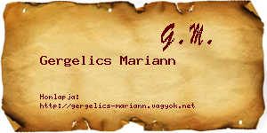 Gergelics Mariann névjegykártya